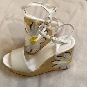 Kate Spade Cream Floral Wedges